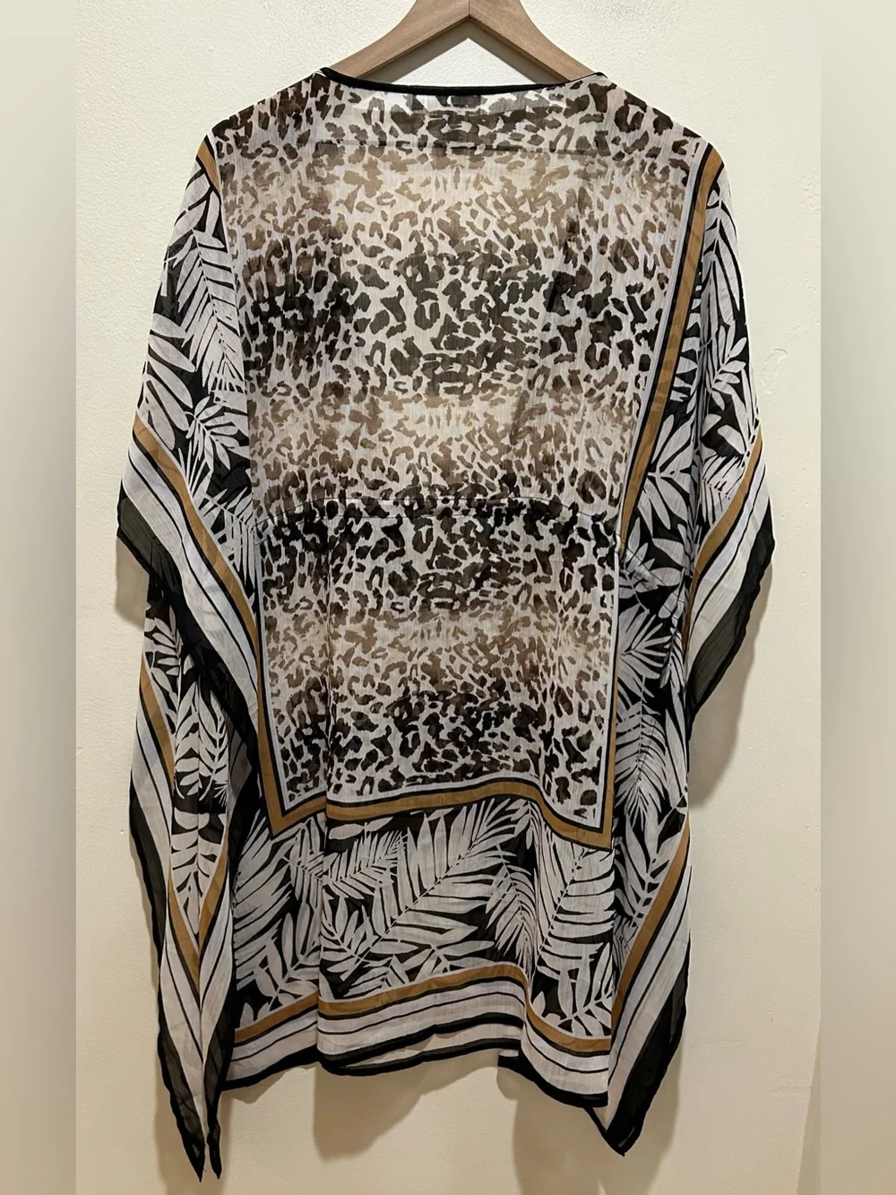 Bleu Rod Beattie Urban Oasis Chiffon Caftan Animal Print Sheer Swimsuit Cover Up - Picture 2 of 6